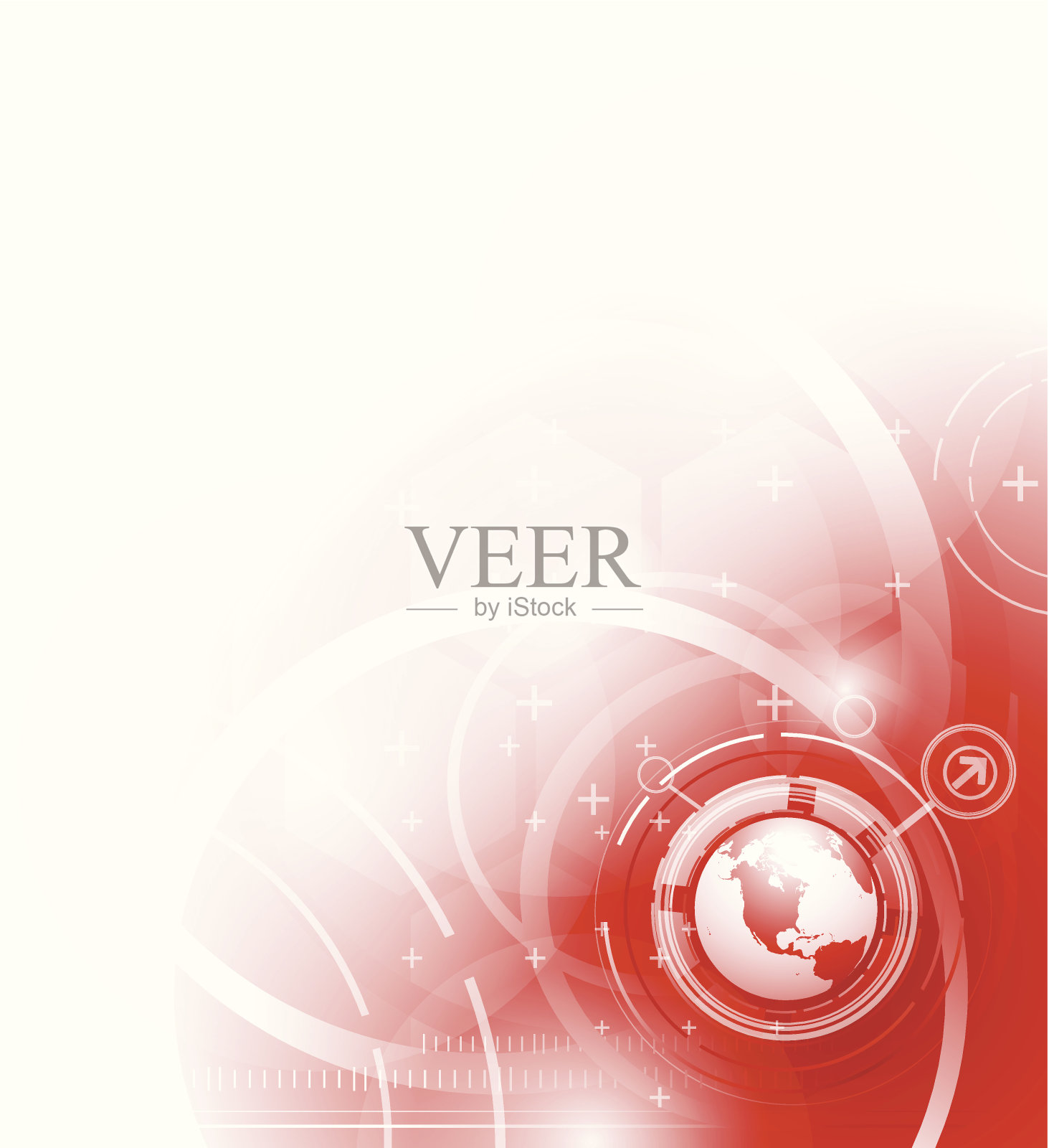 抽象红色背景-地球仪插画图片素材