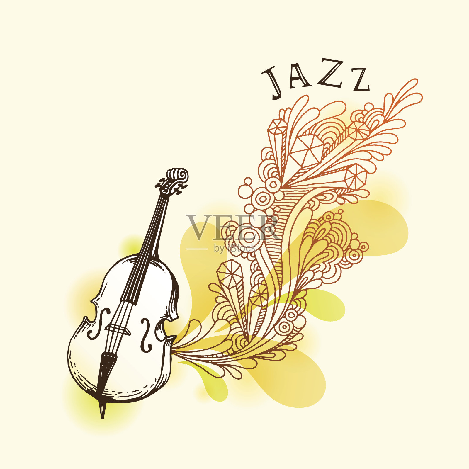 爵士贝斯图插画图片素材