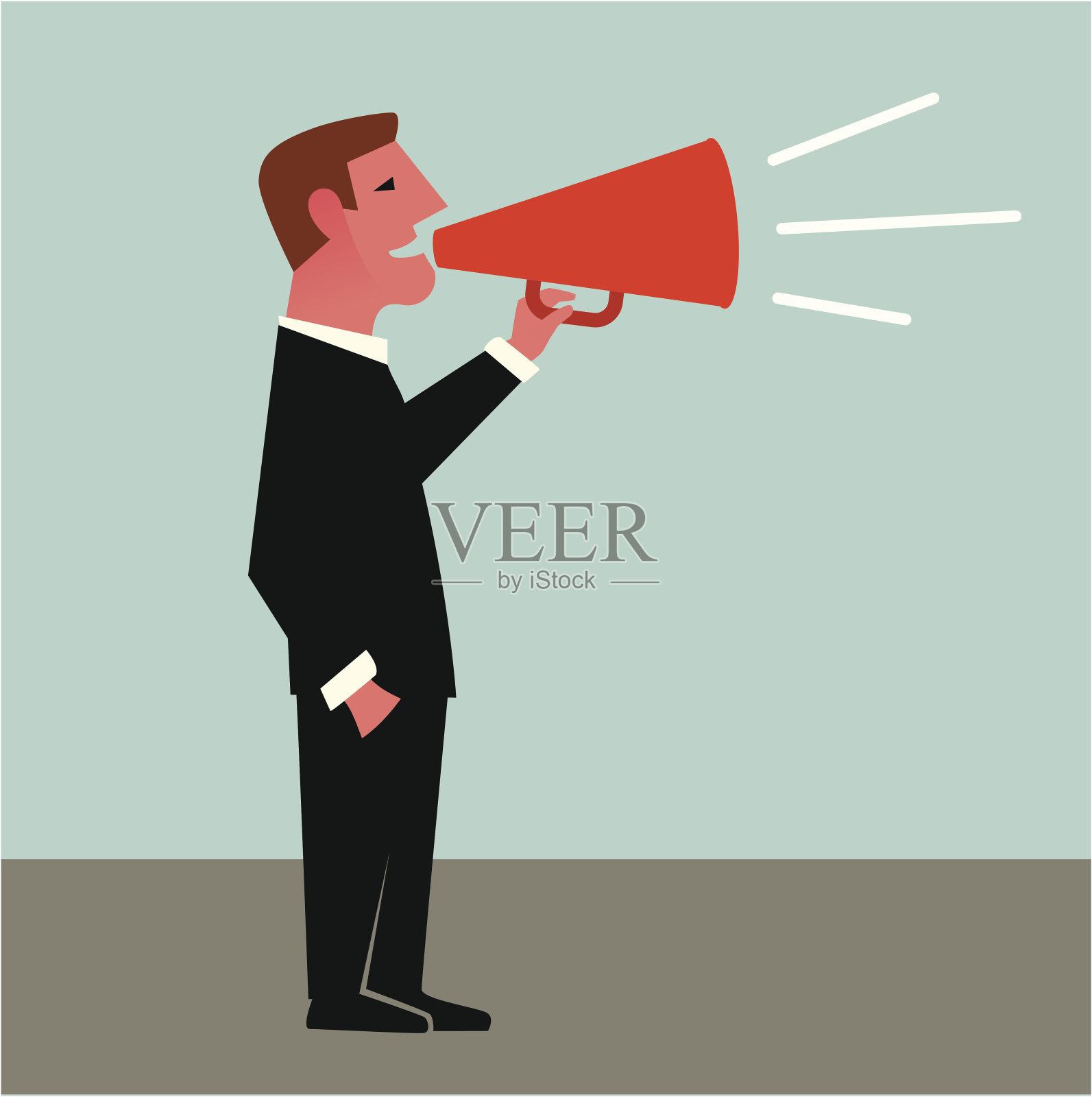 人用扩音器插画图片素材