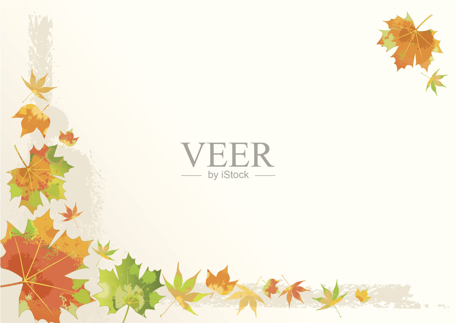 秋叶角落插画图片素材