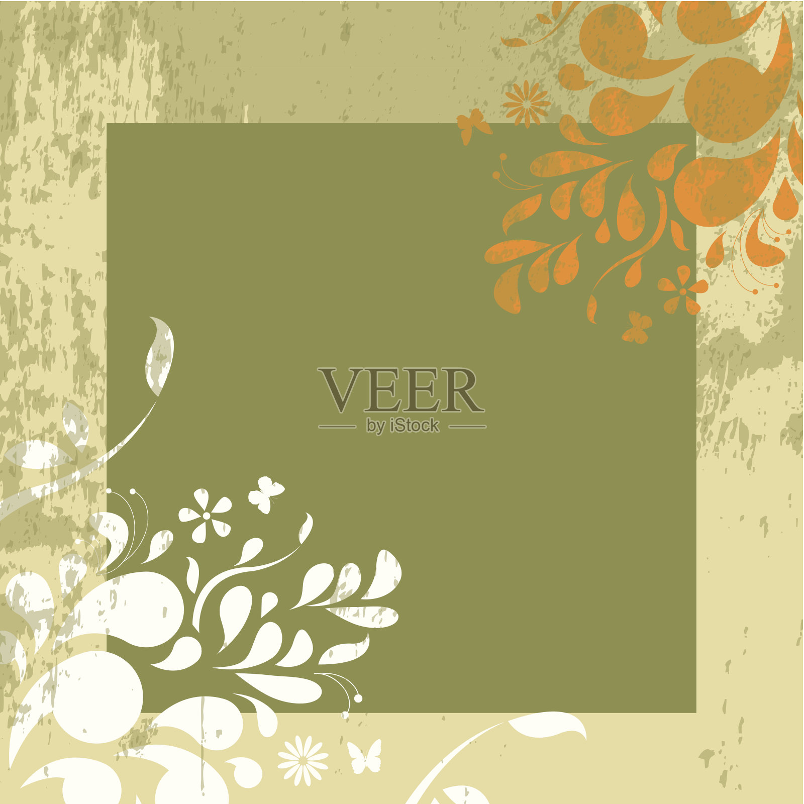 花的框架插画图片素材