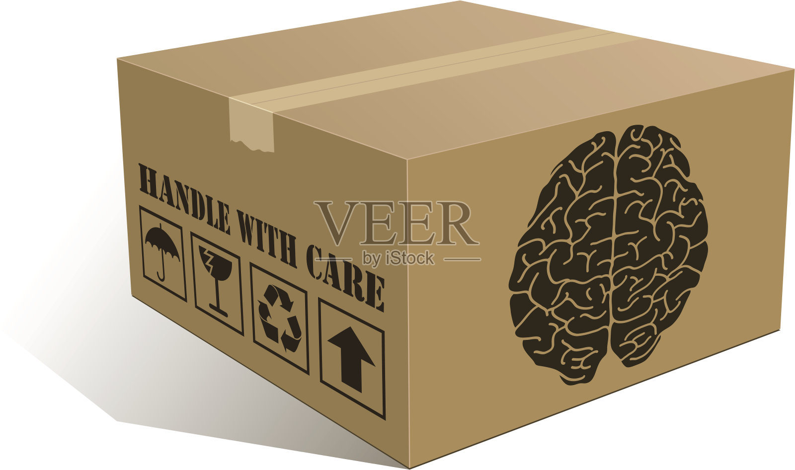 大脑的盒子插画图片素材