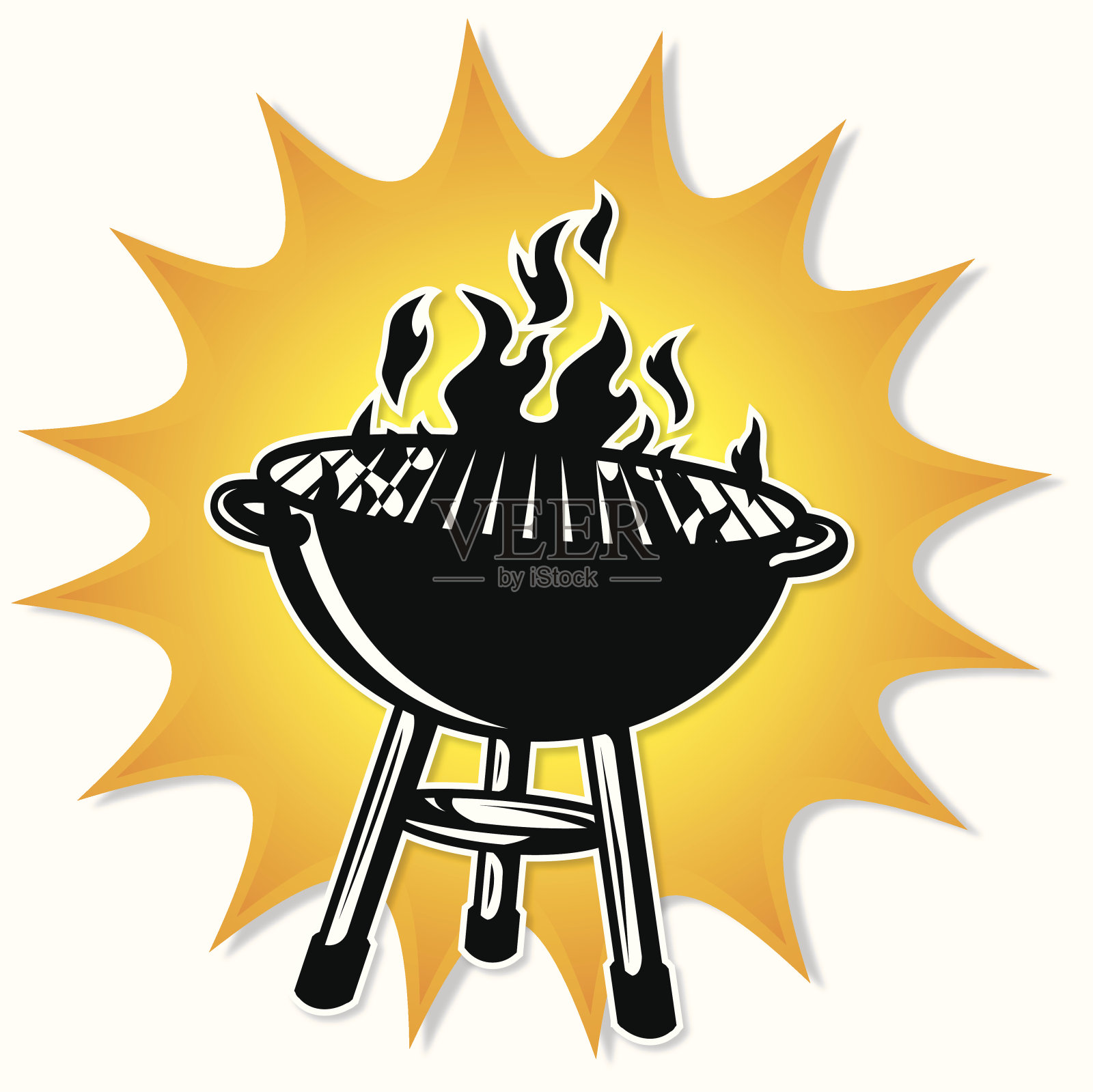烧烤破裂图标插画图片素材