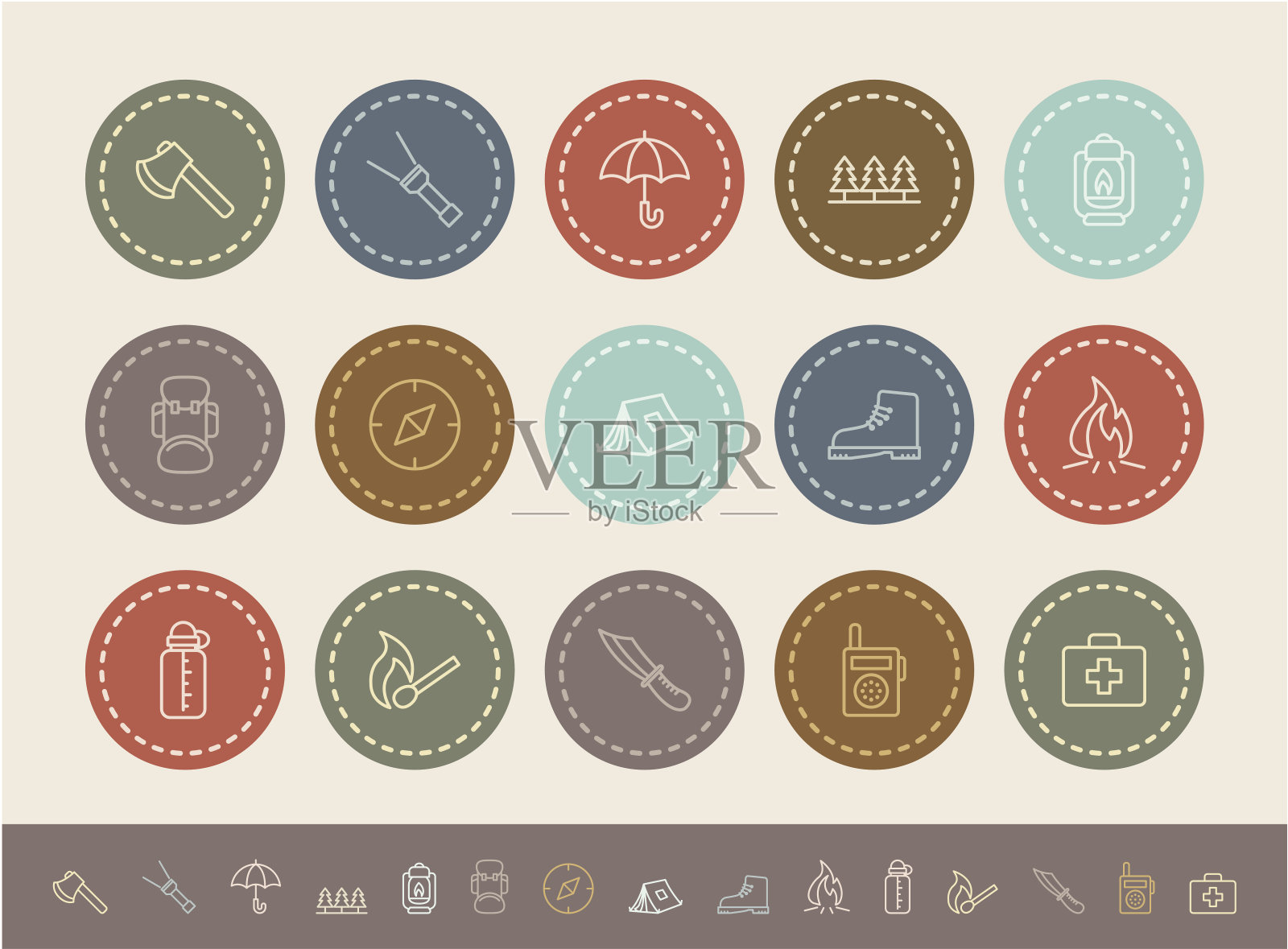 户外及露营图标图标素材