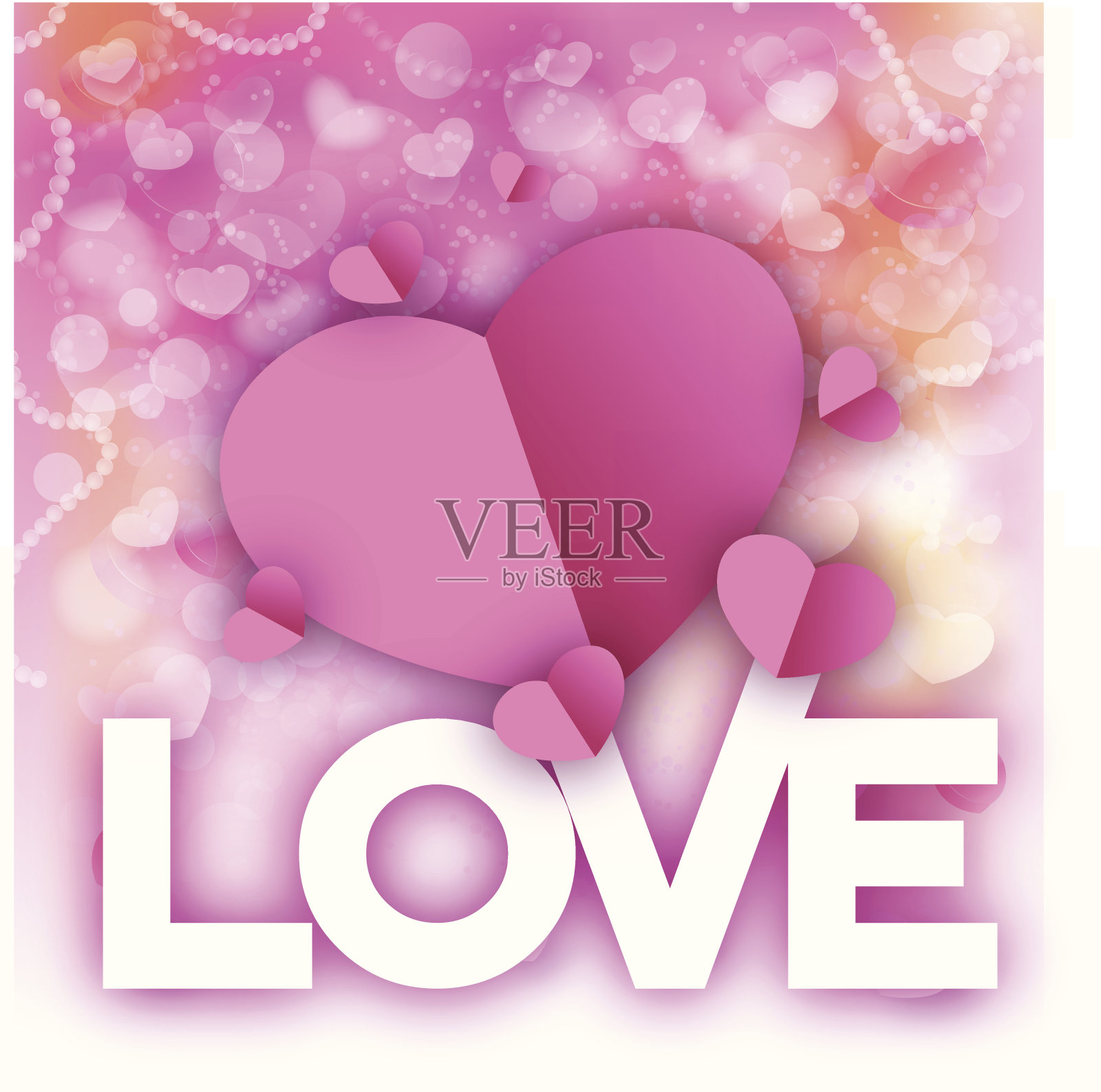 美丽的情人节背景插画图片素材