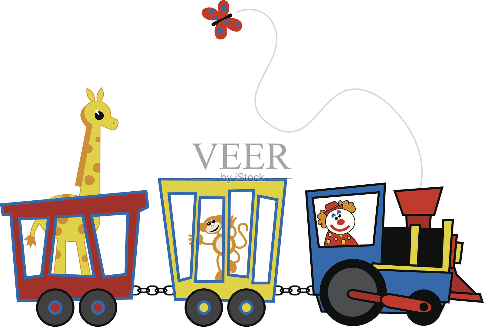 马戏团的火车插画图片素材