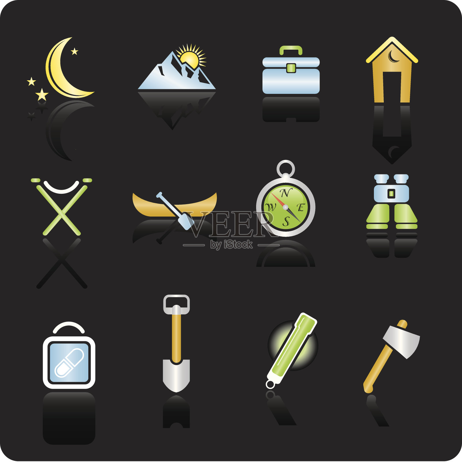 野营用品图标素材