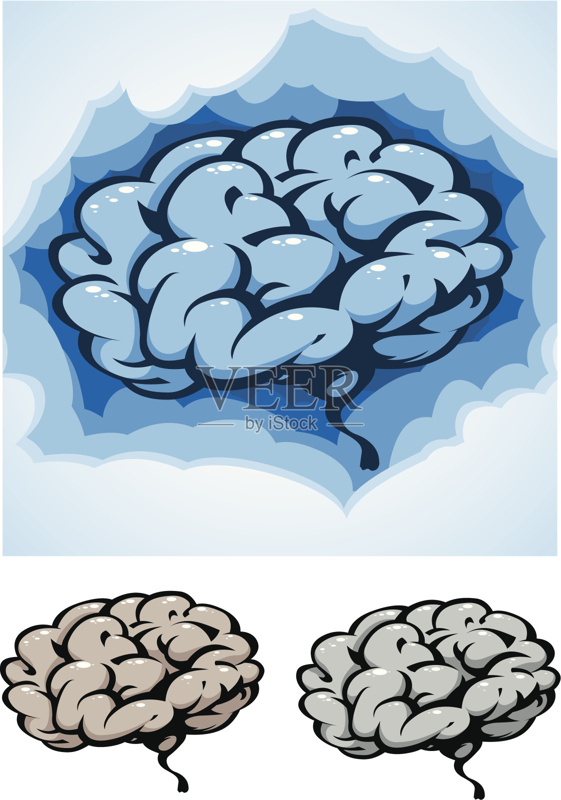 大脑冻结设计元素图片