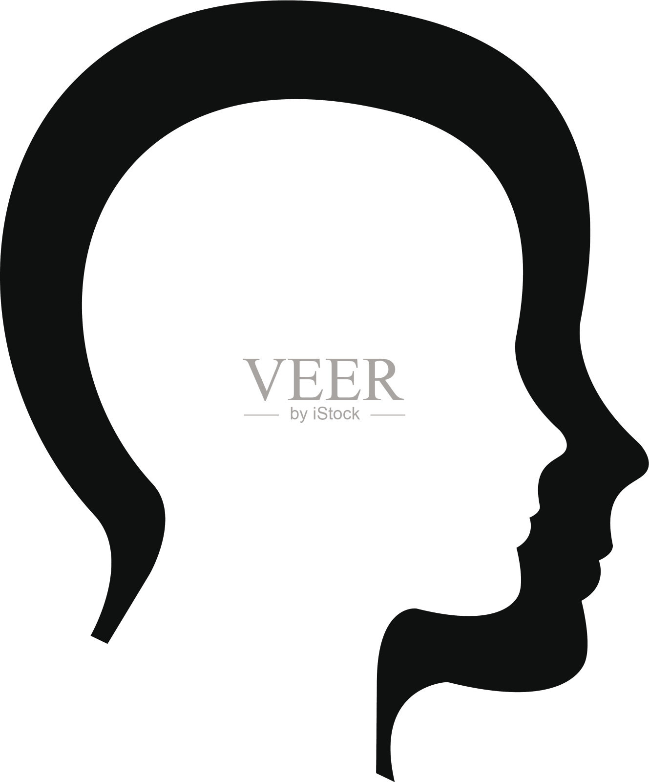 轮廓的头设计元素图片