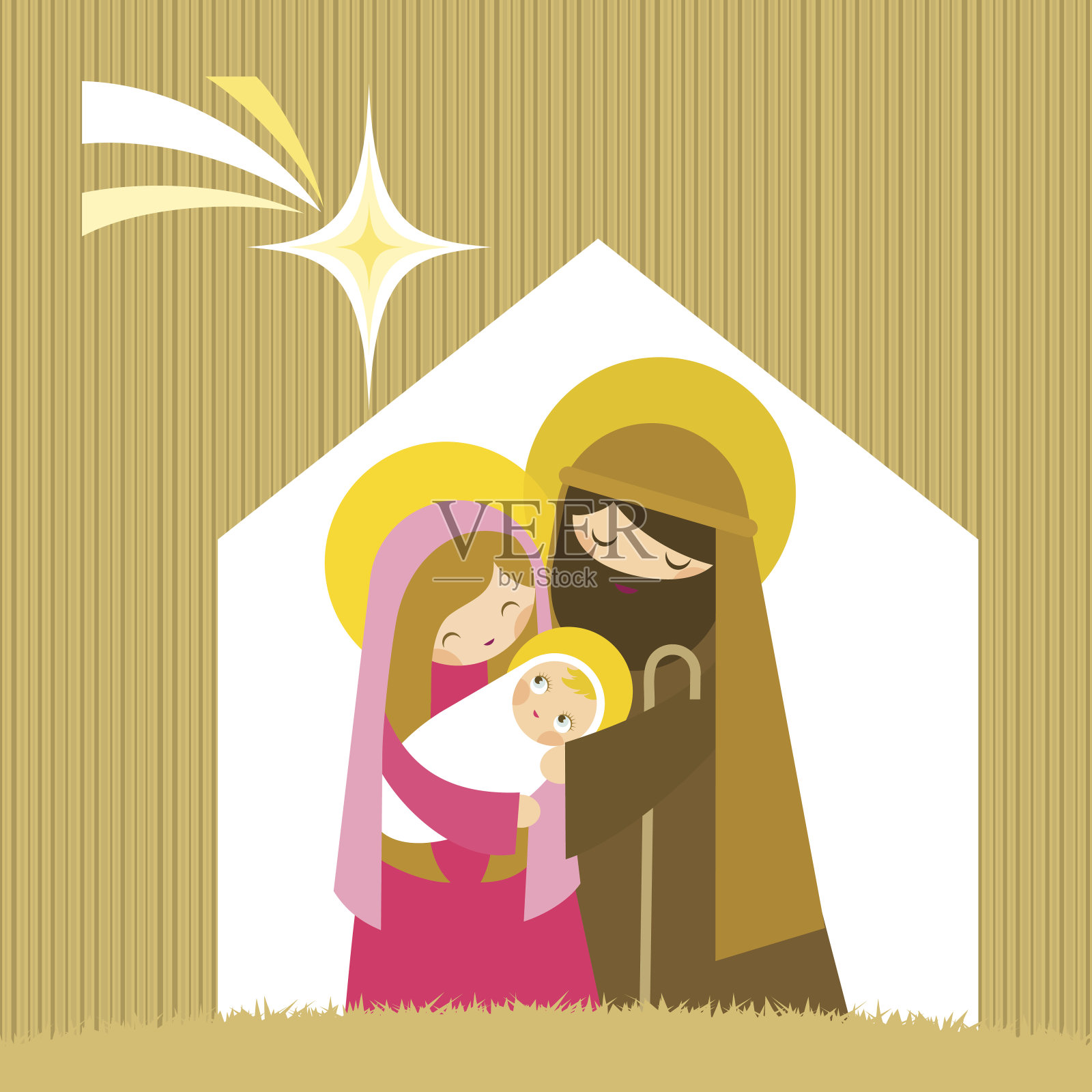 基督诞生插画图片素材