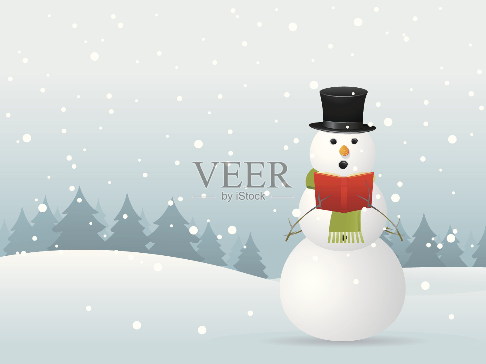 雪人唱圣诞颂歌设计元素图片