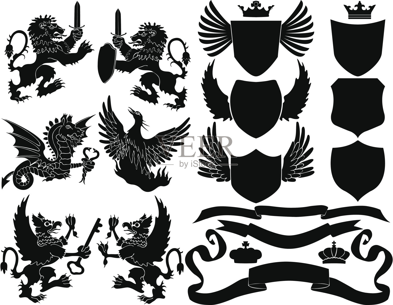 黑顶元素插画图片素材