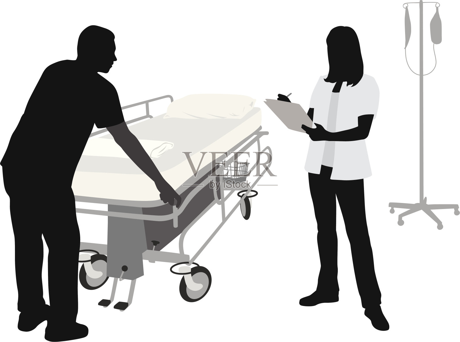 医院里的人插画图片素材