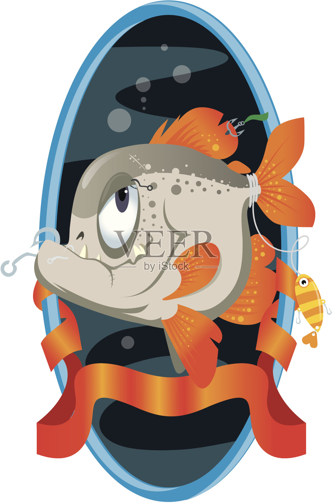 捕食者的鱼插画图片素材