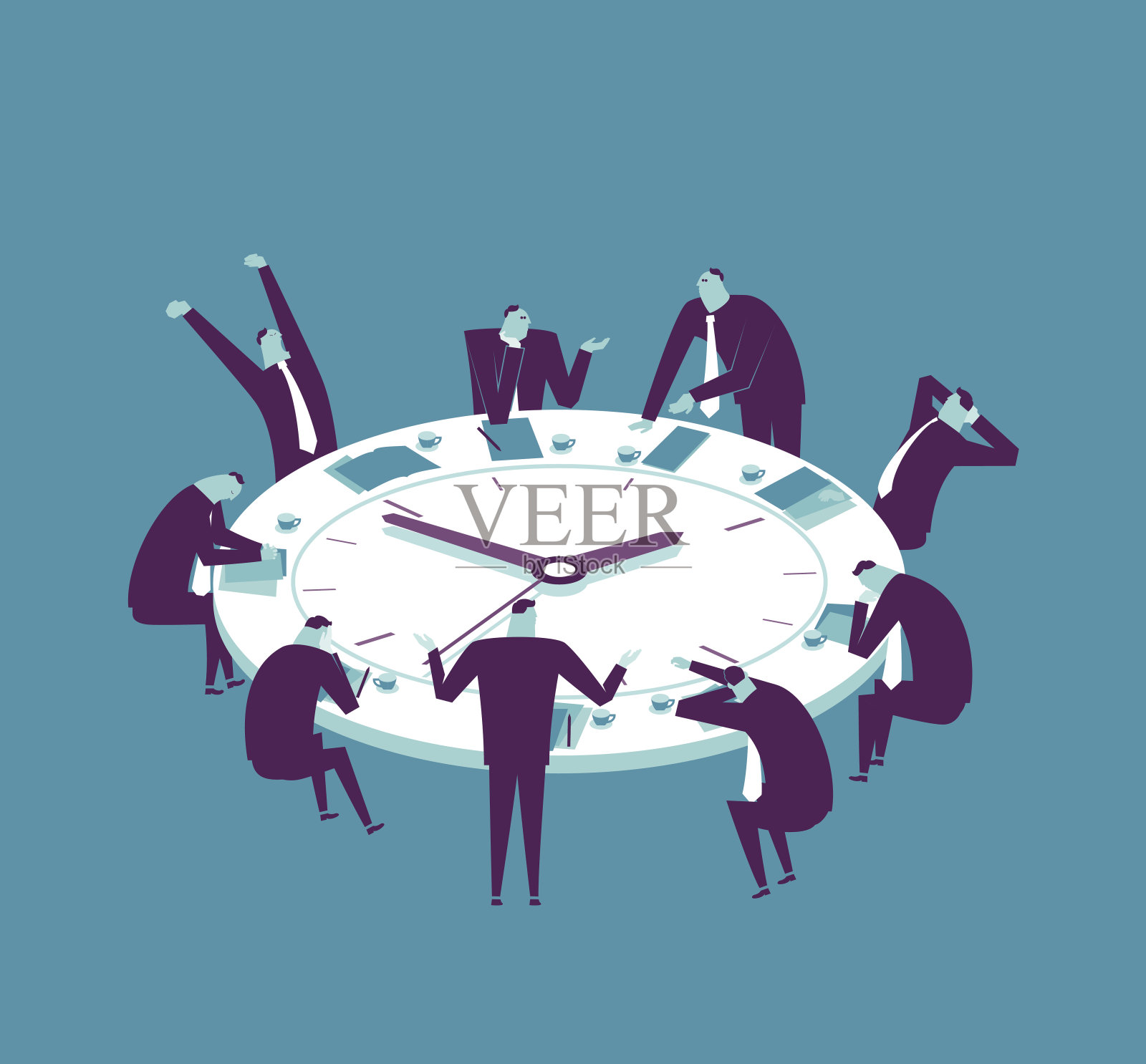 马拉松式的会议插画图片素材