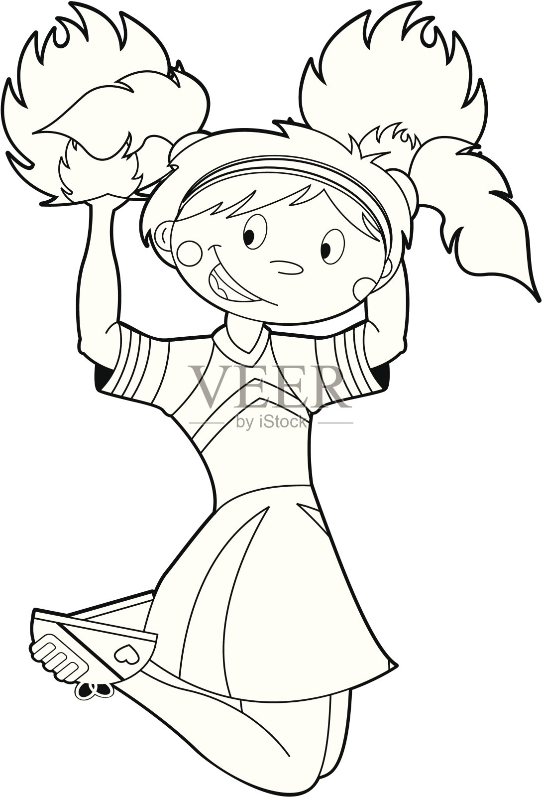 啦啦队里的跳跃色彩设计元素图片