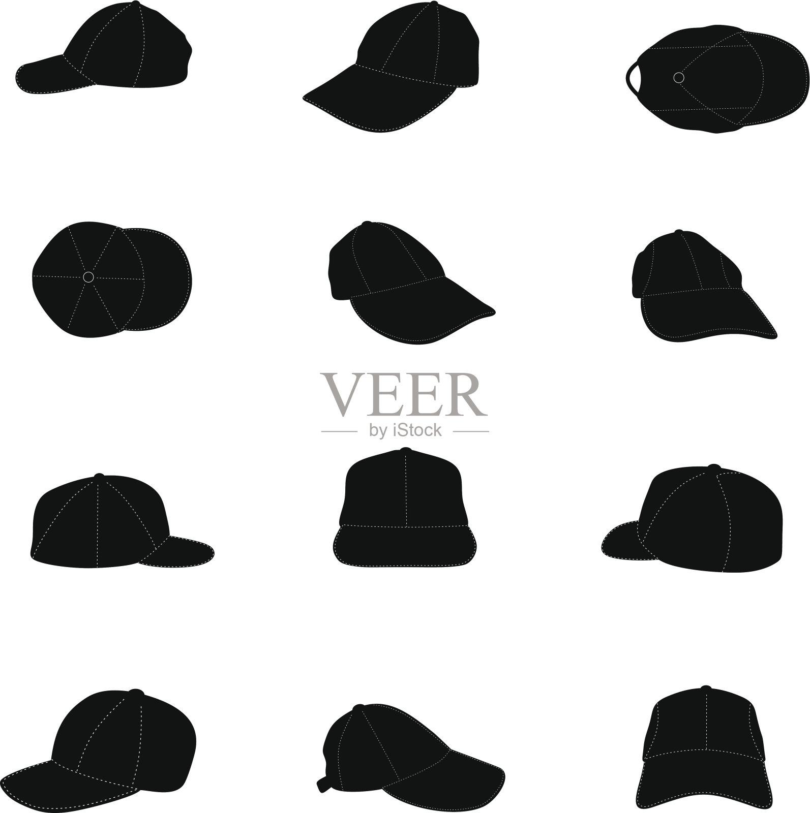 帽轮廓设计元素图片