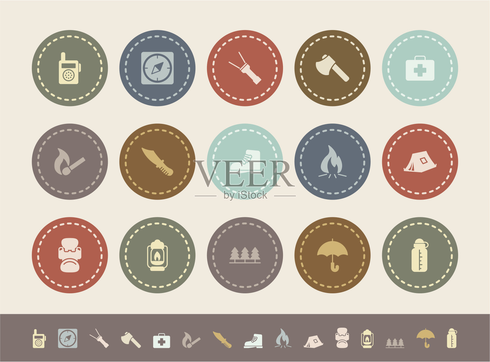 户外及露营图标图标素材