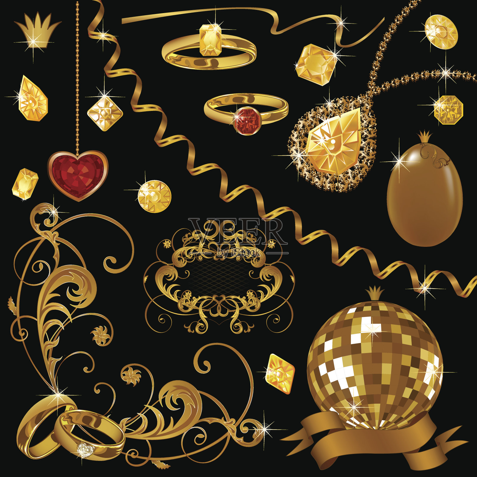 金元素集插画图片素材