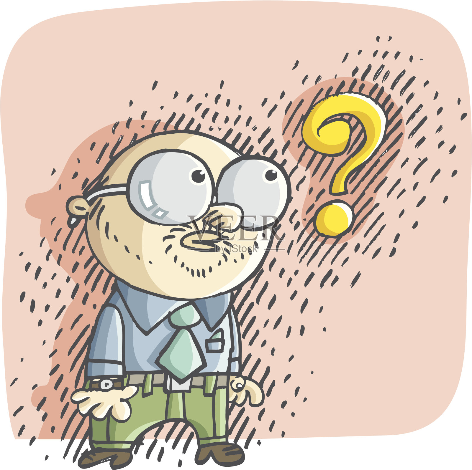 问号和教授设计元素图片