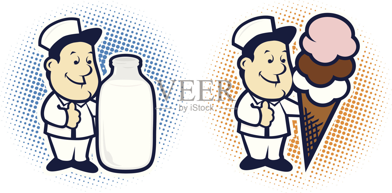 复古的乳制品插画图片素材