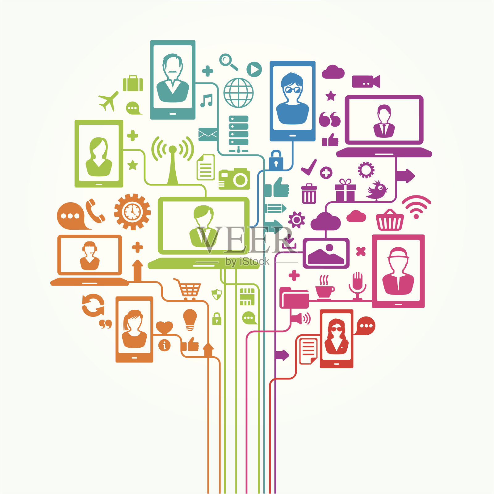 社交媒体的树图标素材