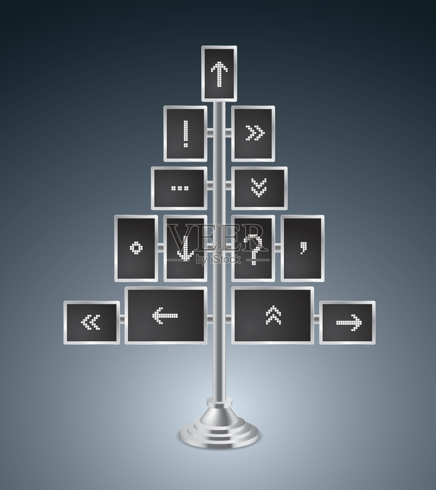 平板电脑圣诞树插画图片素材