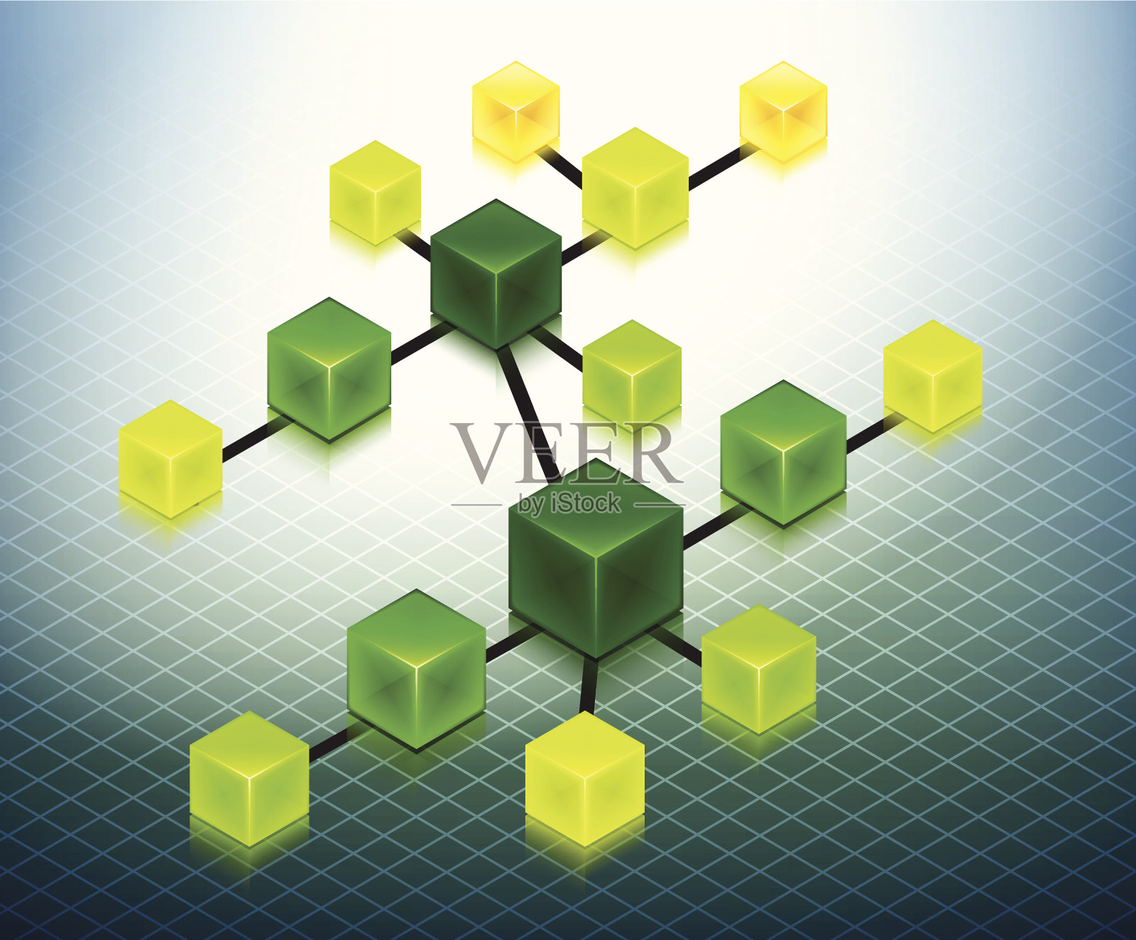 互联网背景下的Cube Web概念插画图片素材