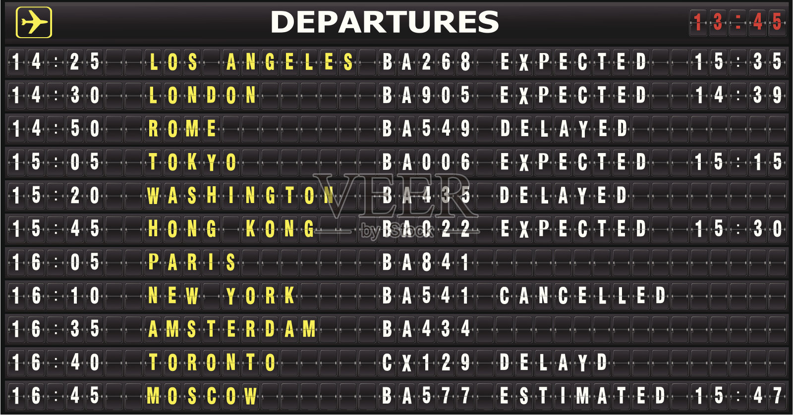 到达离开董事会插画图片素材