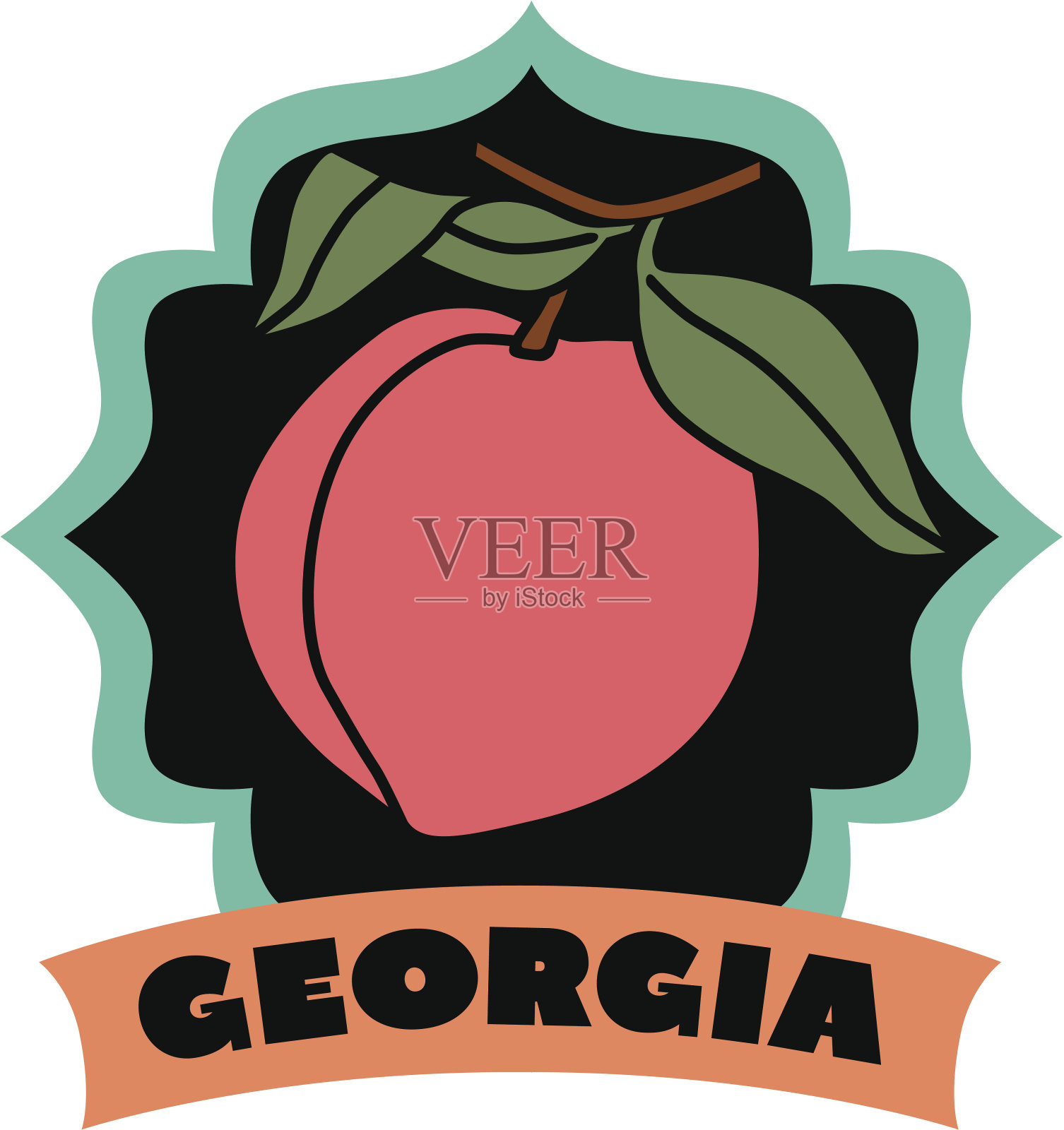 乔治亚州的行李标签或旅行贴纸插画图片素材