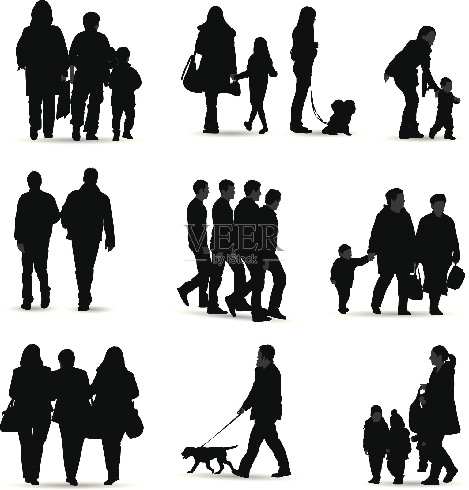 休闲的人轮廓插画图片素材