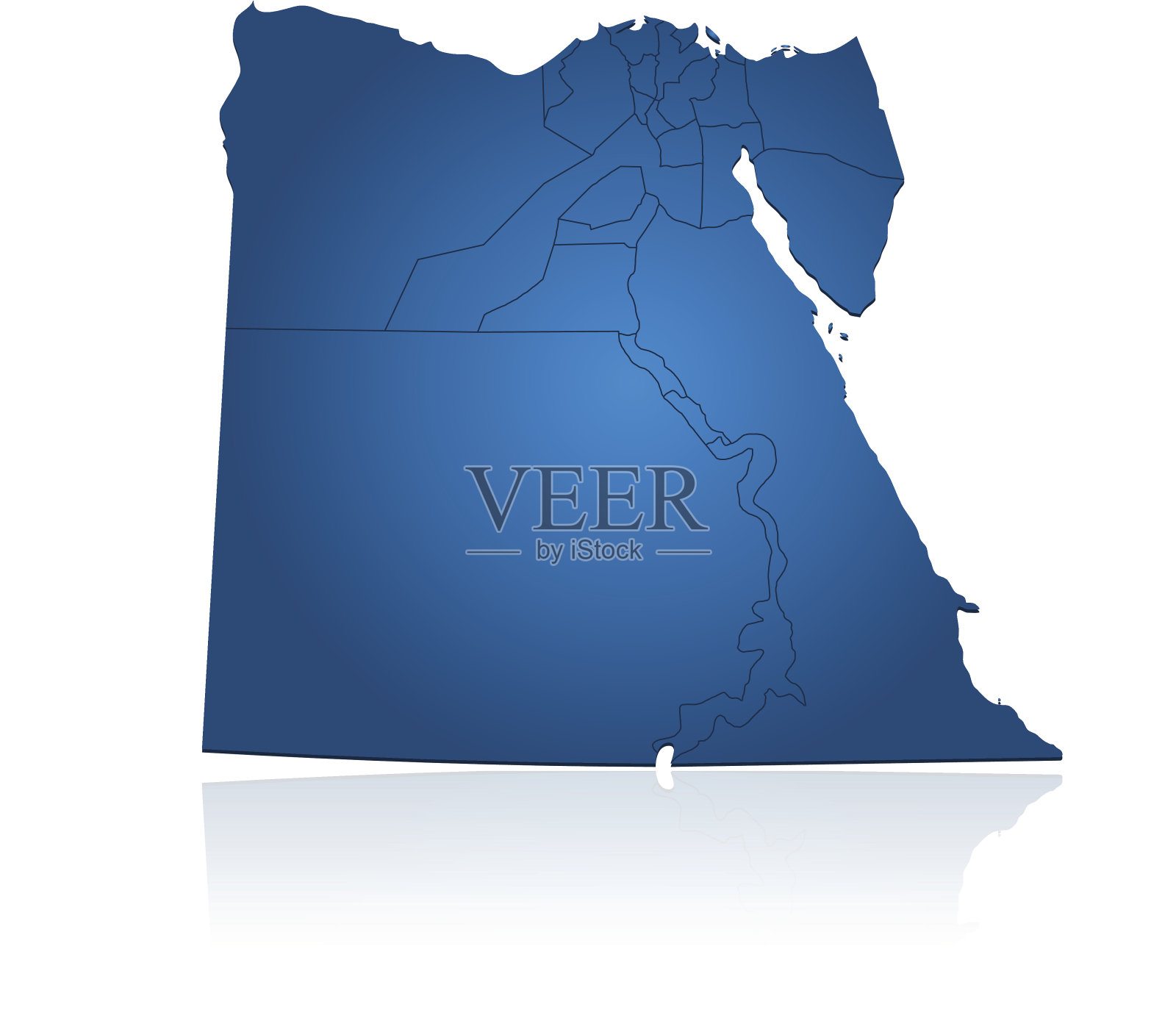 埃及地图的蓝色插画图片素材