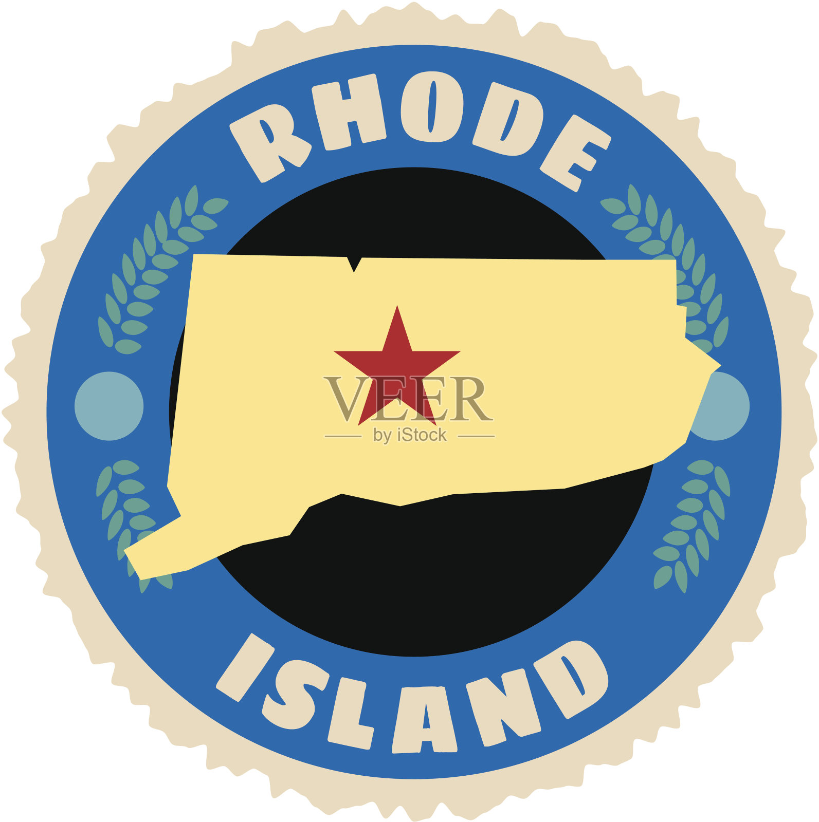 罗德岛州的旅行标签或行李标签插画图片素材