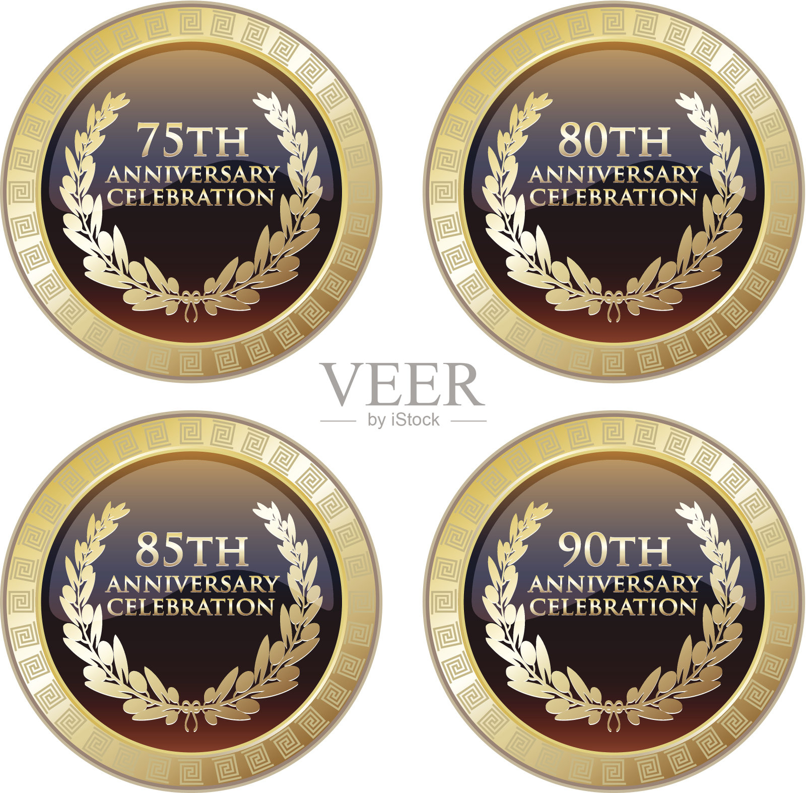 周年庆祝奖套装设计元素图片