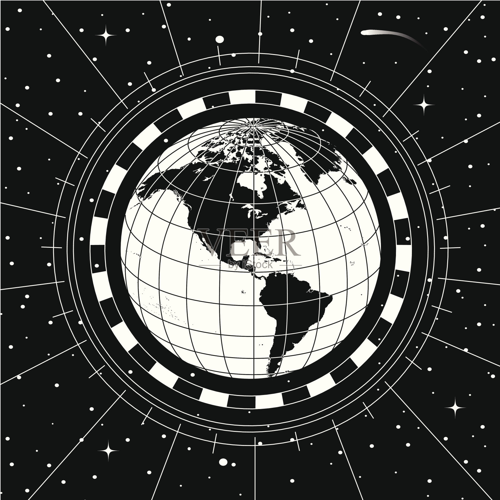 地球在太空中插画图片素材