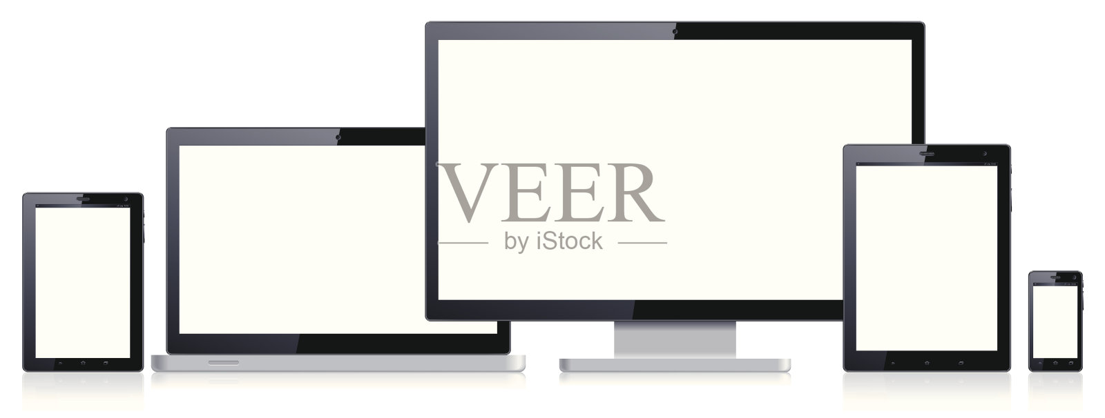 智能手机，平板电脑，笔记本电脑和电脑插画图片素材