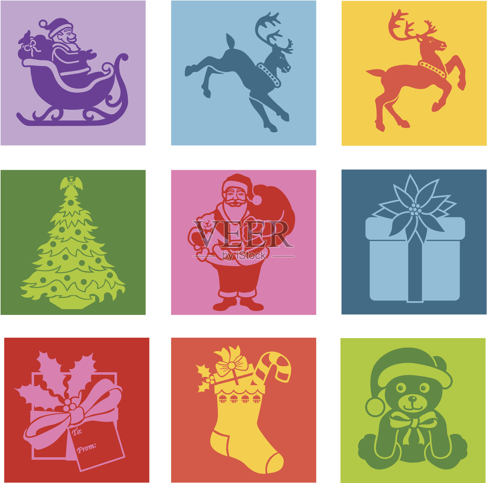 圣诞流行艺术偶像图标素材