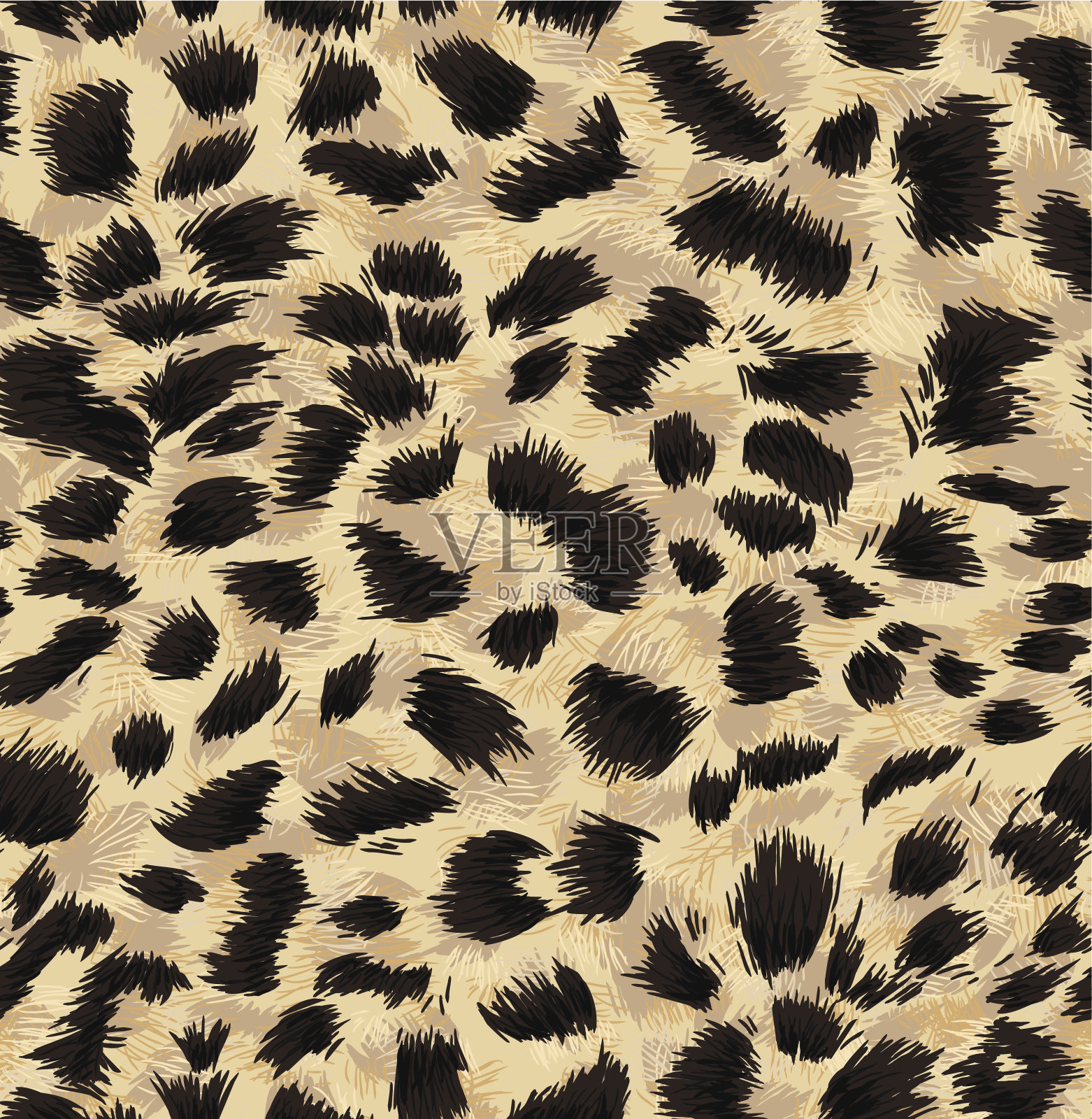 无缝异型毛皮花纹插画图片素材