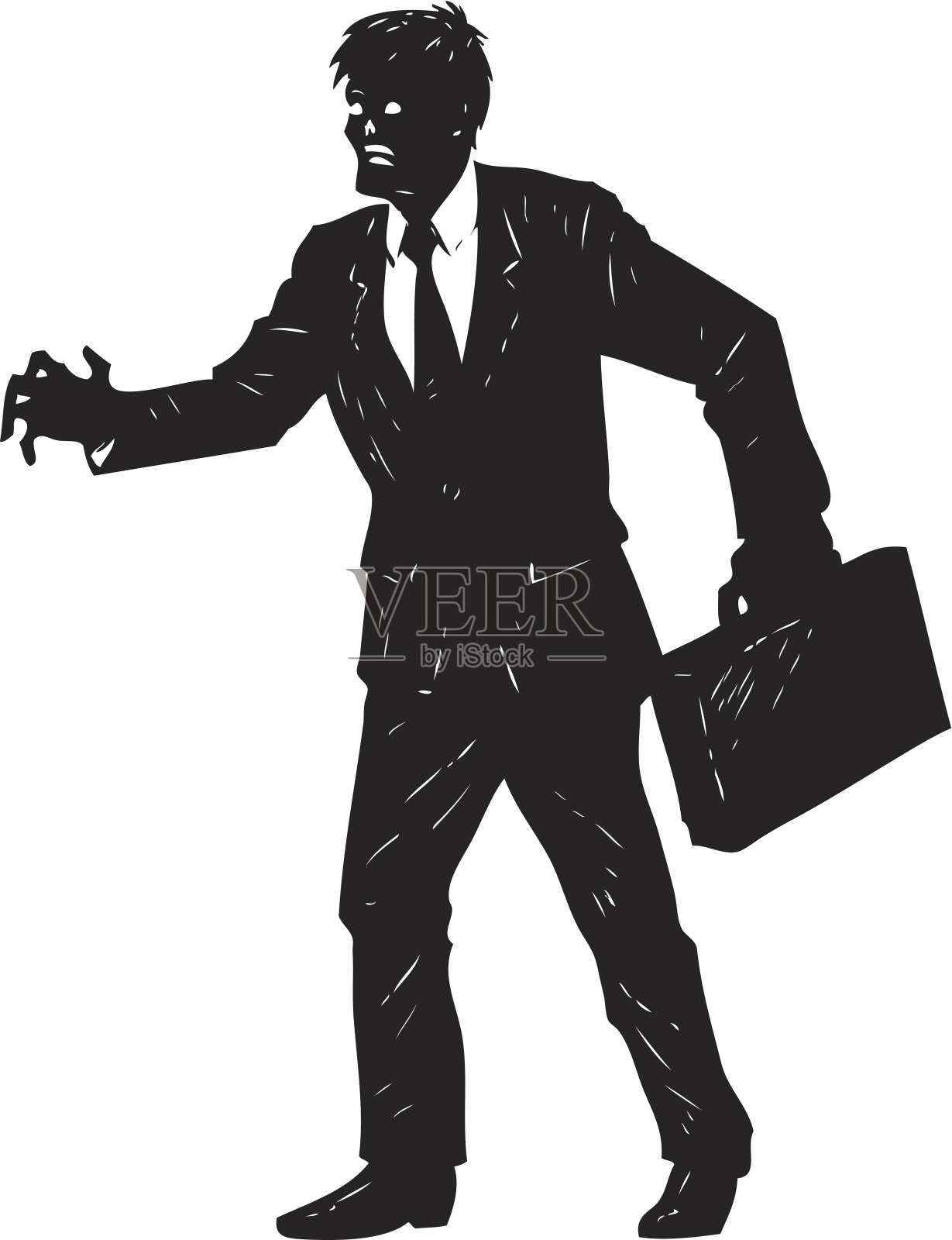 商人僵尸插画图片素材