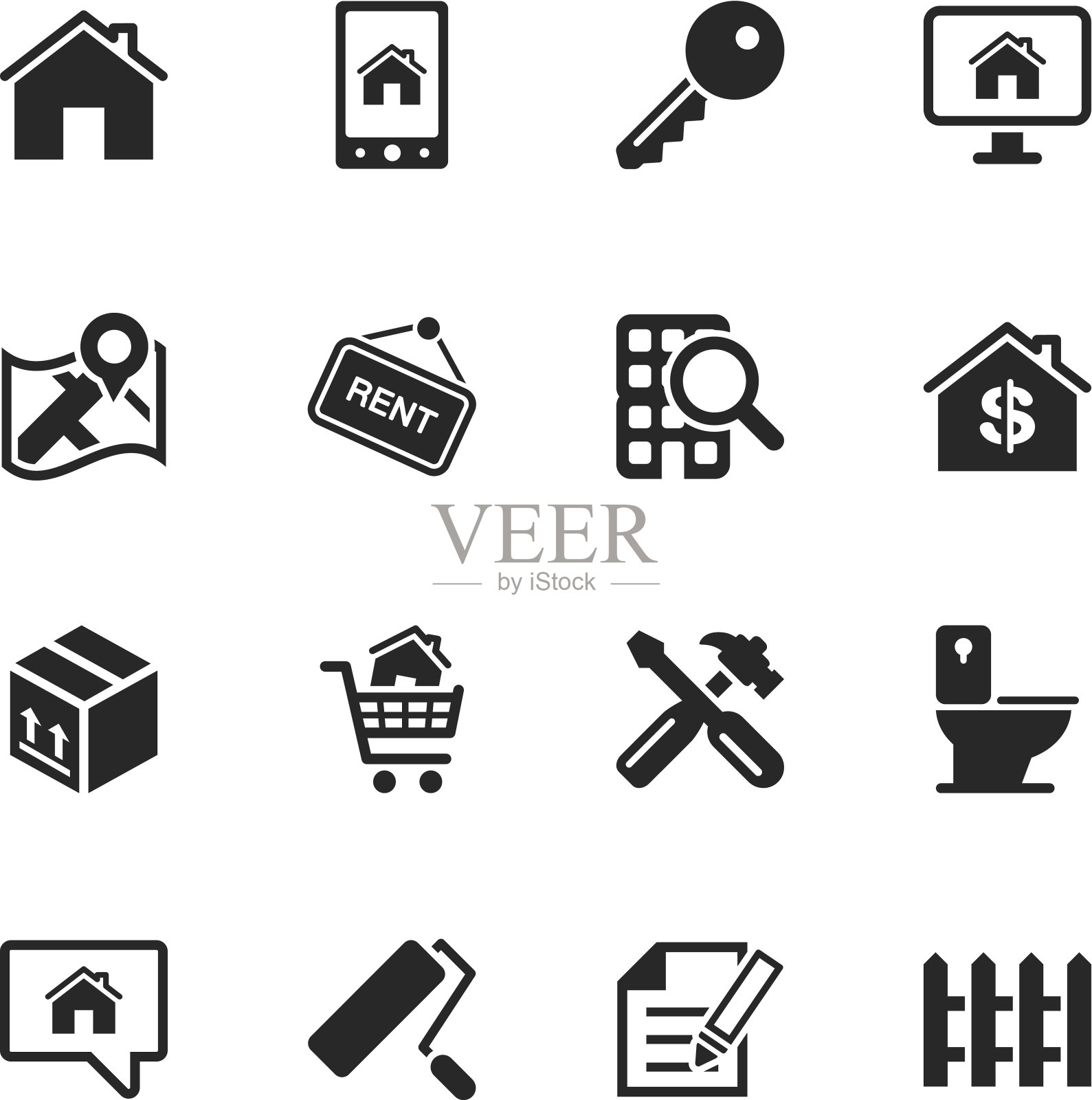 房地产剪影图标集2图标素材