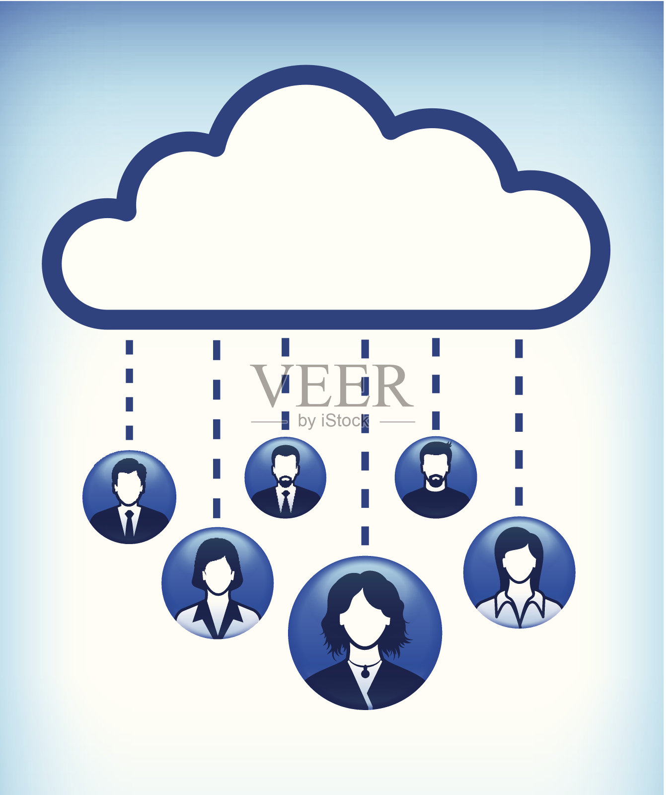 云下的商业人士插画图片素材