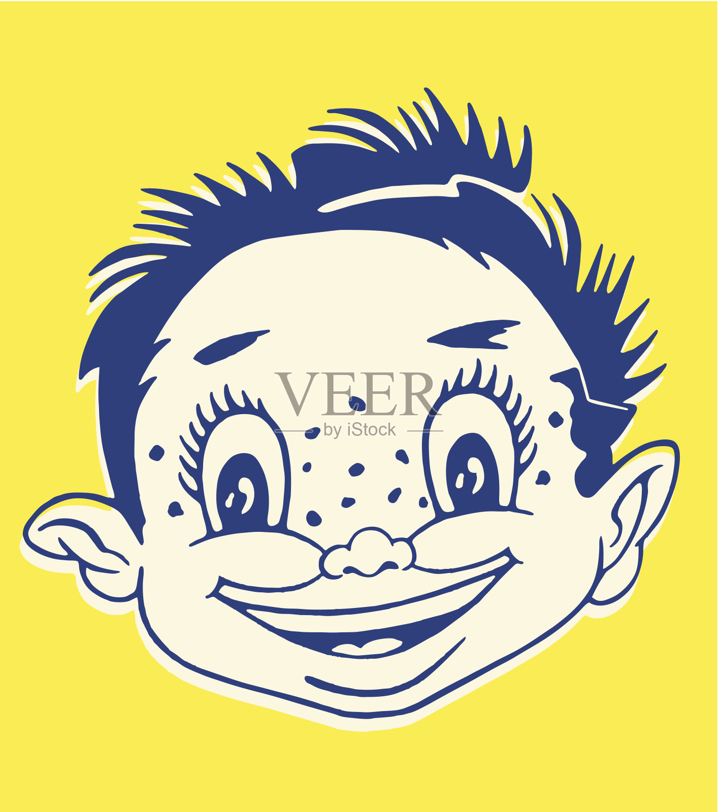 微笑的男孩插画图片素材