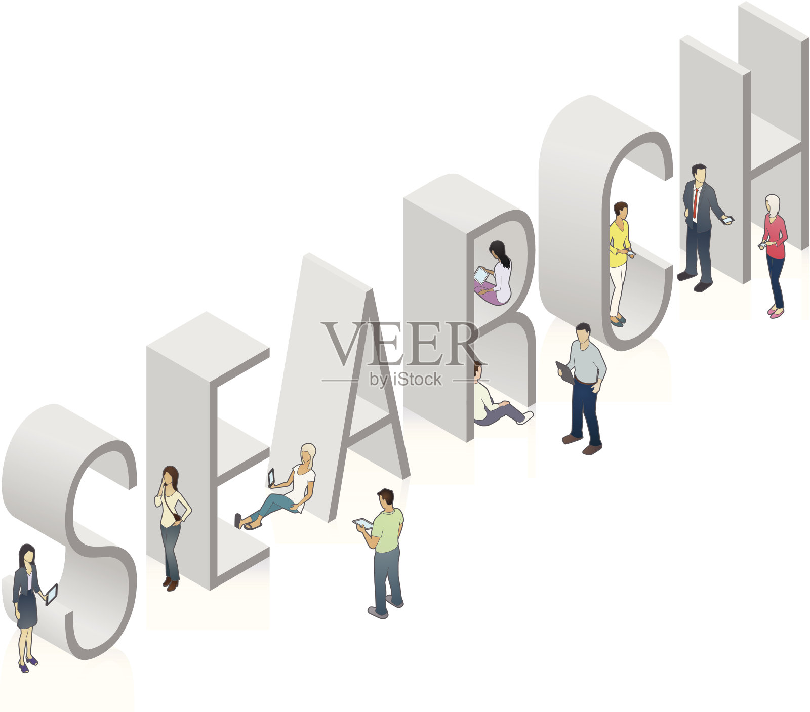 搜索词的艺术插画图片素材