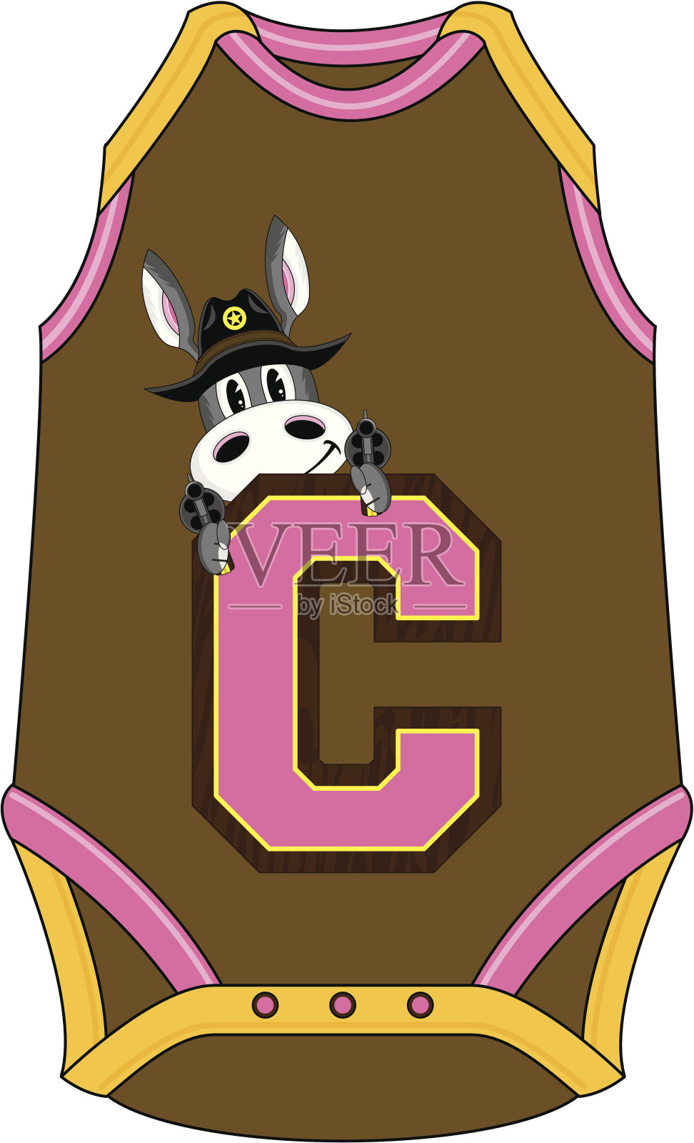 驴牛仔设计的睡衣插画图片素材