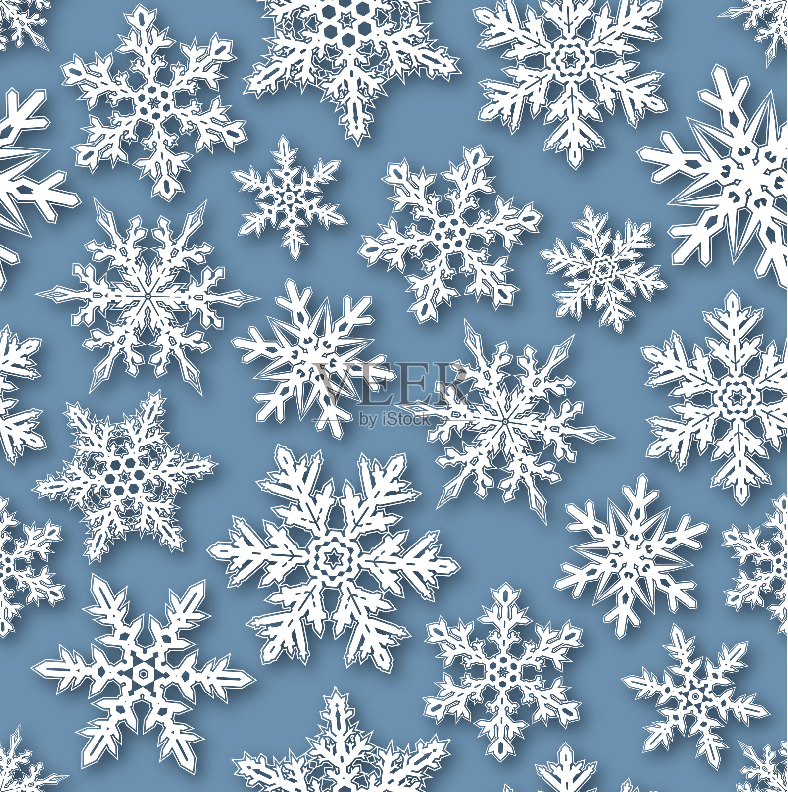 无缝的雪花背景插画图片素材