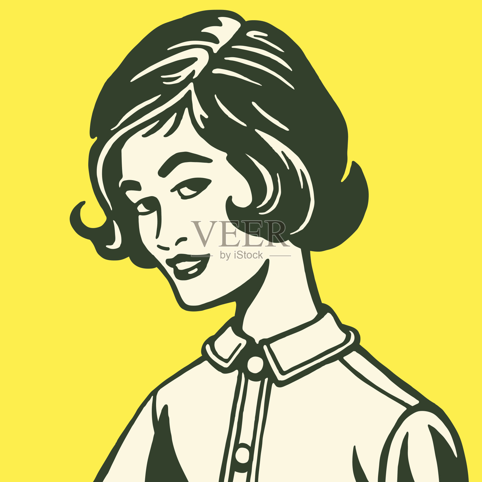 女人的肖像插画图片素材