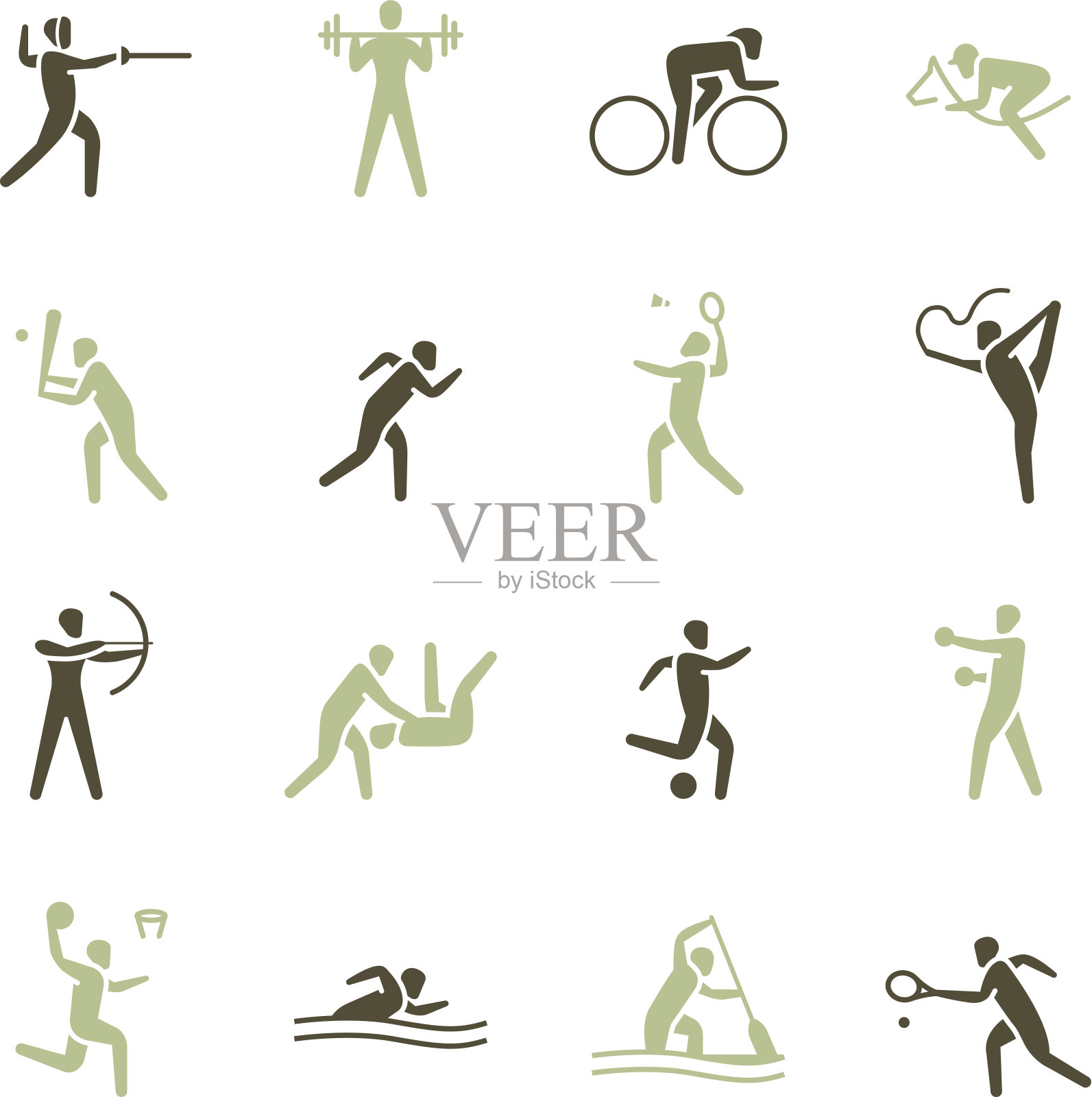 体育图标|设置1 -颜色系列插画图片素材