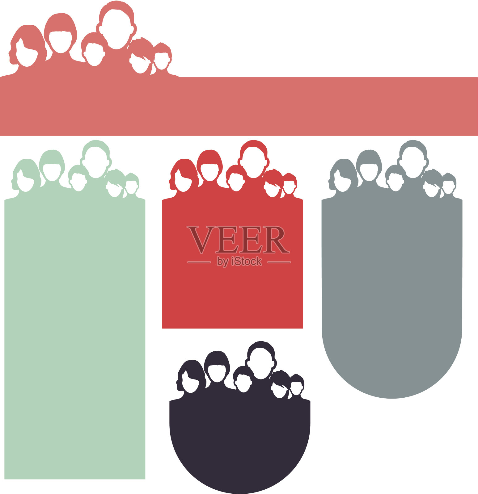 人的旗帜插画图片素材