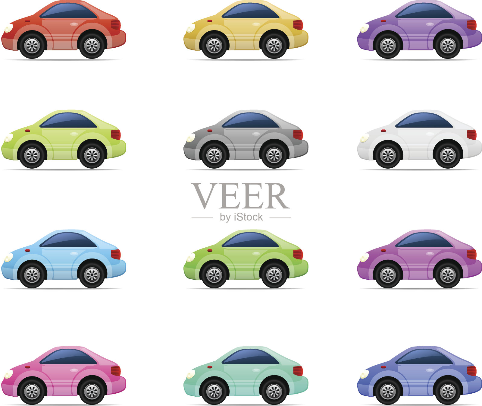 汽车图标设置插画图片素材