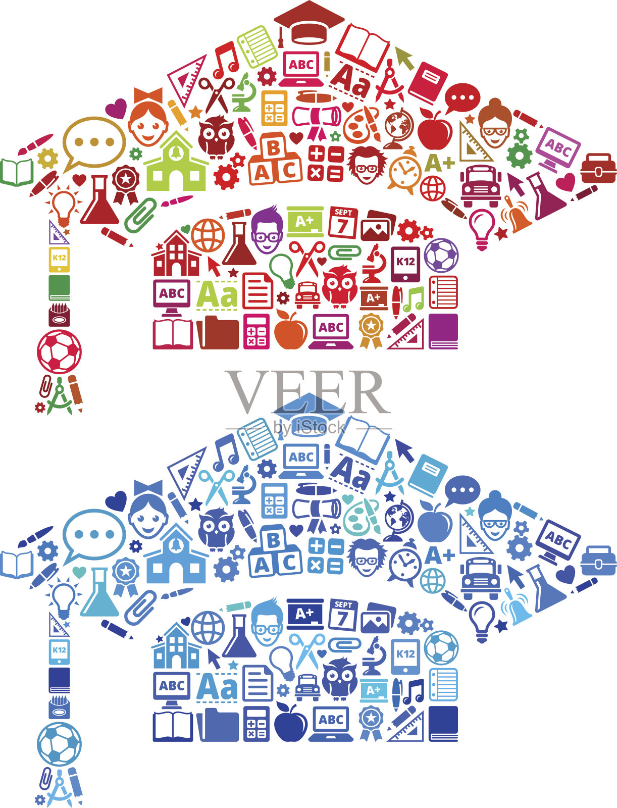 教育和学校和教育毕业帽插画图片素材